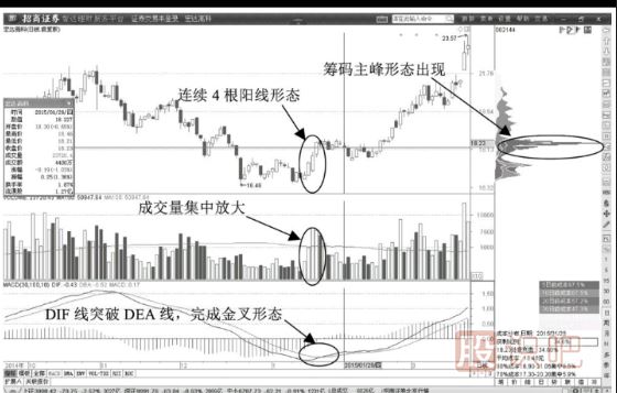 股價低位連續(xù)放量拉升的陽線形態(tài)-趨勢反轉(zhuǎn)形態(tài)